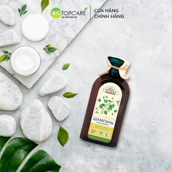 Dầu gội ngừa gàu Zelenaya Apteka Nụ bạch dương và thầu dầu 1000ml - TN136