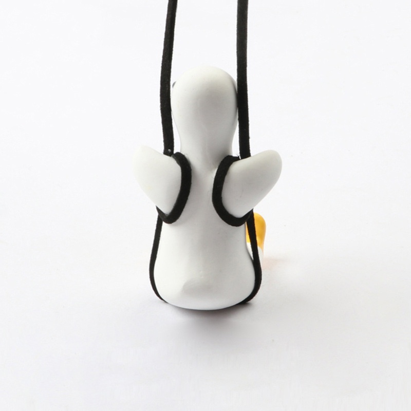 Phụ kiện hình chú vịt chơi xích đu có dây treo cầu may mắn trang trí nhà cửa/xe hơi vui nhộn