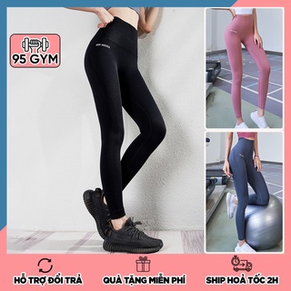 Quần tập gym yoga nữ cạp cao QD19 dáng legging dài nâng mông ôm dáng chất dệt co giãn tốt