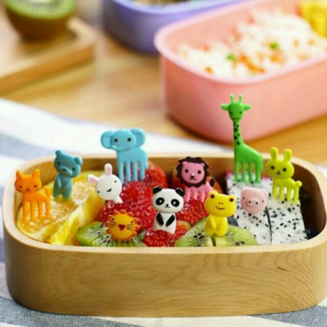 [BENTO] 10 dĩa ăn hoa quả hình thú cho bé, hàng xuất Nhật