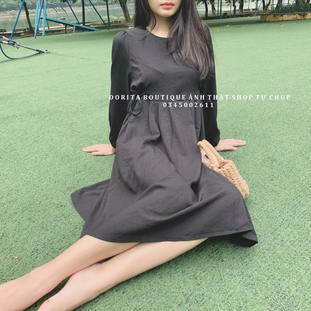 Váy babydoll trắng dài tay, Đầm ulzzang tiêu thư, Váy đũi trơn - Dorita Boutique | BigBuy360 - bigbuy360.vn
