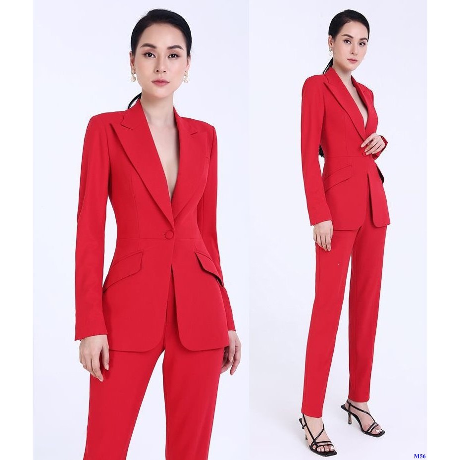 Set Bộ Vest Nữ Đỏ Sang Trọng