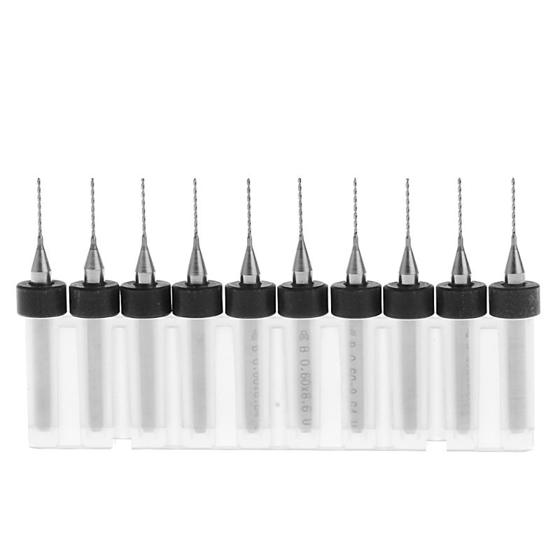 Bộ 10 Mũi Khoan Xoắn Ốc 0.6mm Chuôi 1 / 8 ''