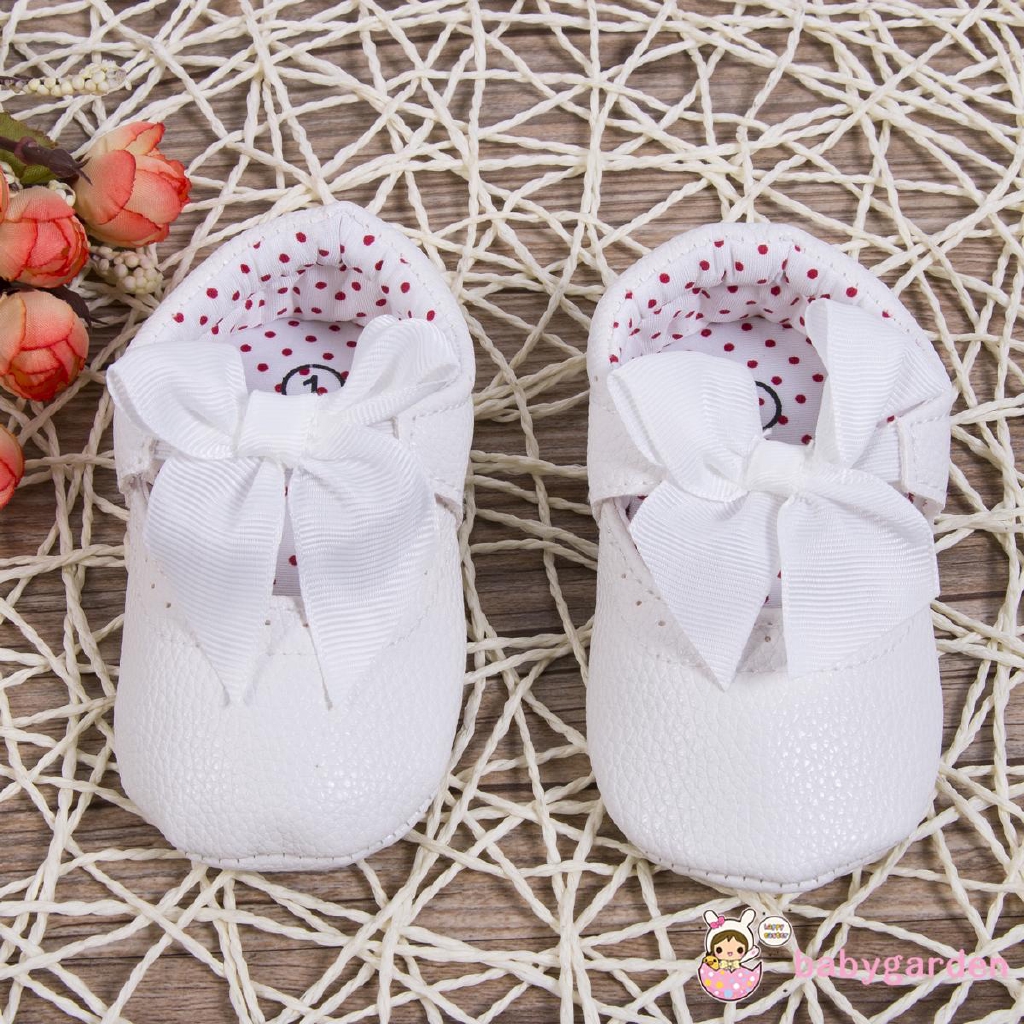 Giày vải đính nơ xinh xắn cho bé gái 0-18 tháng tuổi