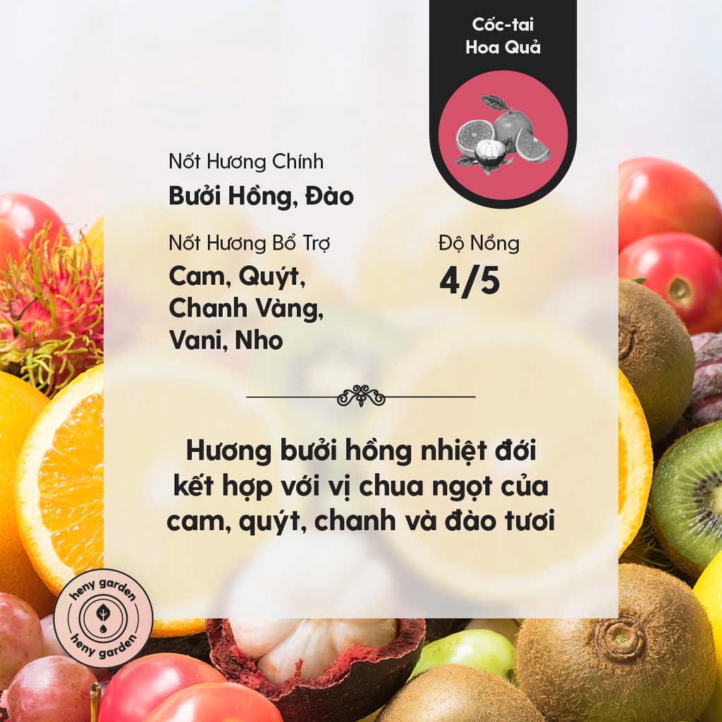 Tinh Dầu Phối Hương Fruit Cocktail (Ngọt Trái Cây) Làm Nến Thơm, Xông Thơm Phòng HENY GARDEN