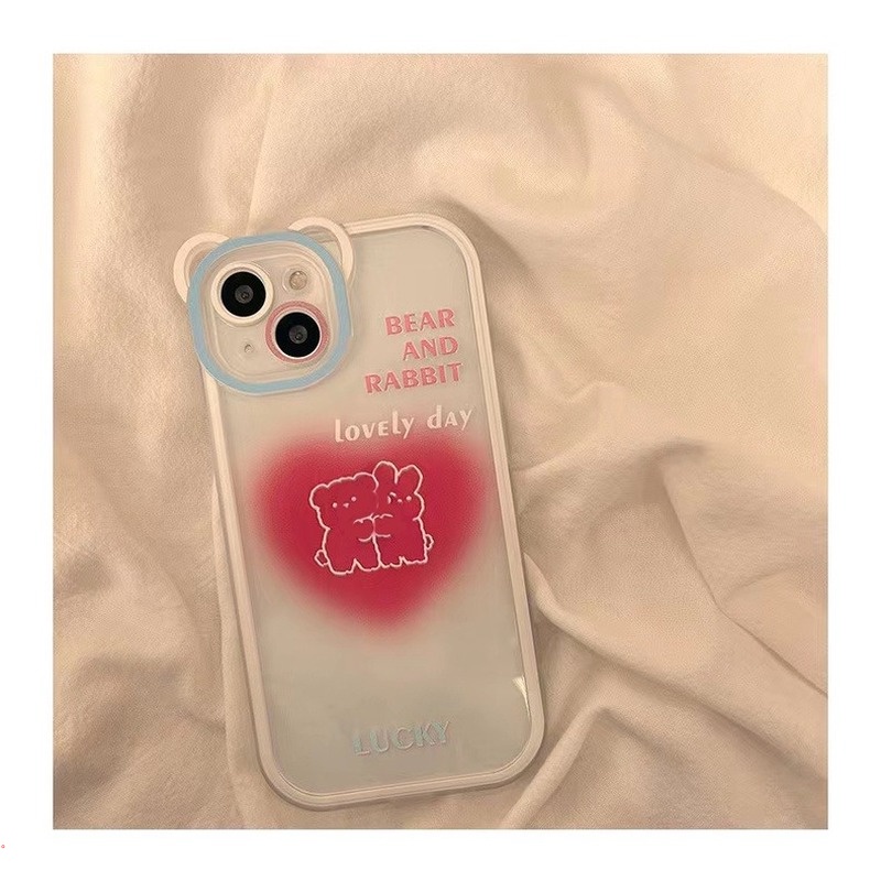 Ốp Điện Thoại TPU Mềm Hình Gấu Hoạt Hình Dễ Thương Cho IPhone 13 Pro Max 12 Pro Max 11 Pro Max XS Max XR X 6 Plus 6s Plus 7 Plus 8 Plus
