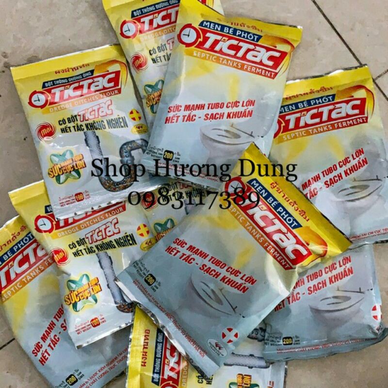 Men bể phốt thông đường ống Tictac (giá rẻ)