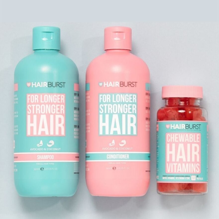 Combo Hairburst Kích Thích Mọc Tóc (Set Gội 350ml & Xả 350ml + Kẹo Dẻo Vitamins 60 Viên)