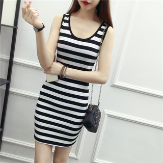 Đầm Sát Nách Kẻ Sọc Thời Trang Mùa Hè Cho Nữ
