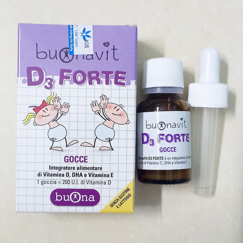 Vitamin D3 nhập khẩu ý Buona lọ 12ml. Buonavit D3 Forte Bổ sung vitamin d và dha giúp phát triển trí não và chiều cao