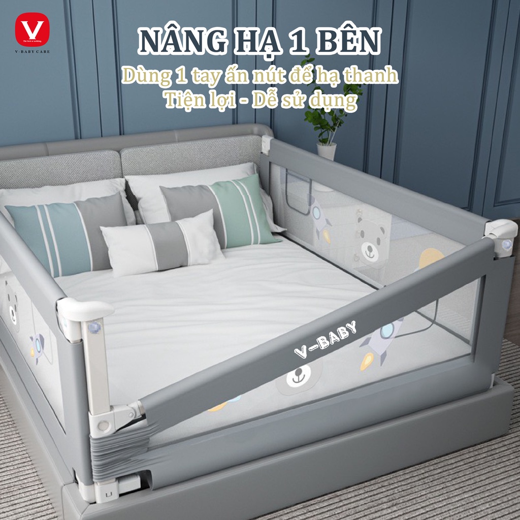 Thanh Chắn Giường V-Baby 2024 N1S Cao 105cm Hạ 1 Bên (1 THANH 1 MẶT)