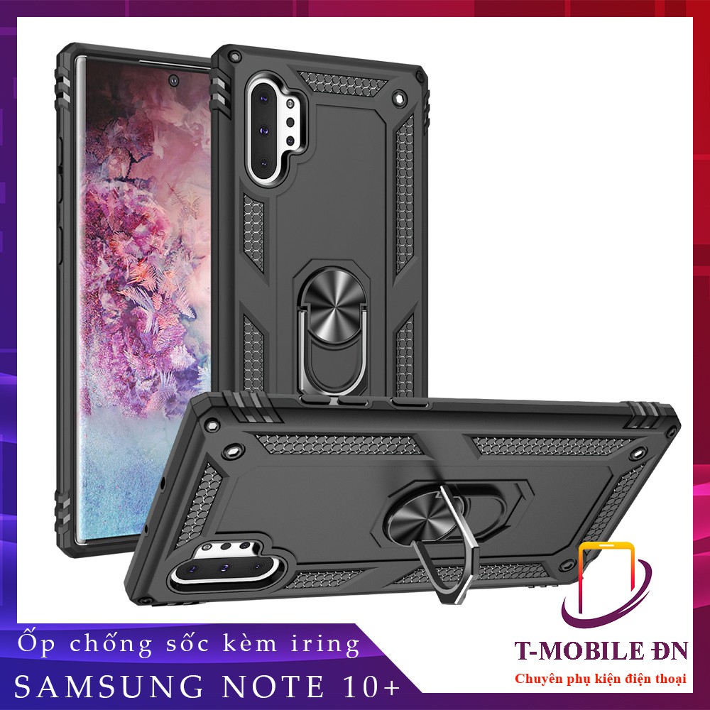 FREESHIP 50k_Ốp lưng Samsung Note 10+ Plus, Ốp chống sốc 2 lớp kèm nhẫn iring làm giá đỡ cho Samsung Note 10 Plus