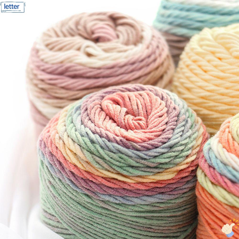[LET] 100grams Warm Wool Yarn Scarf Crochet Knitting Cotton Sweater Rainbow Color DIY Thick Soft Sofa Cushion Hand-woven
