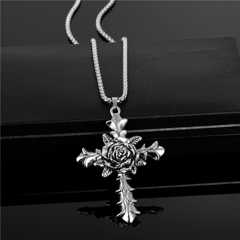 Vòng Cổ Dây Chuyền Chrome Hearts Hoa Hồng Dành Cho Nam Nữ