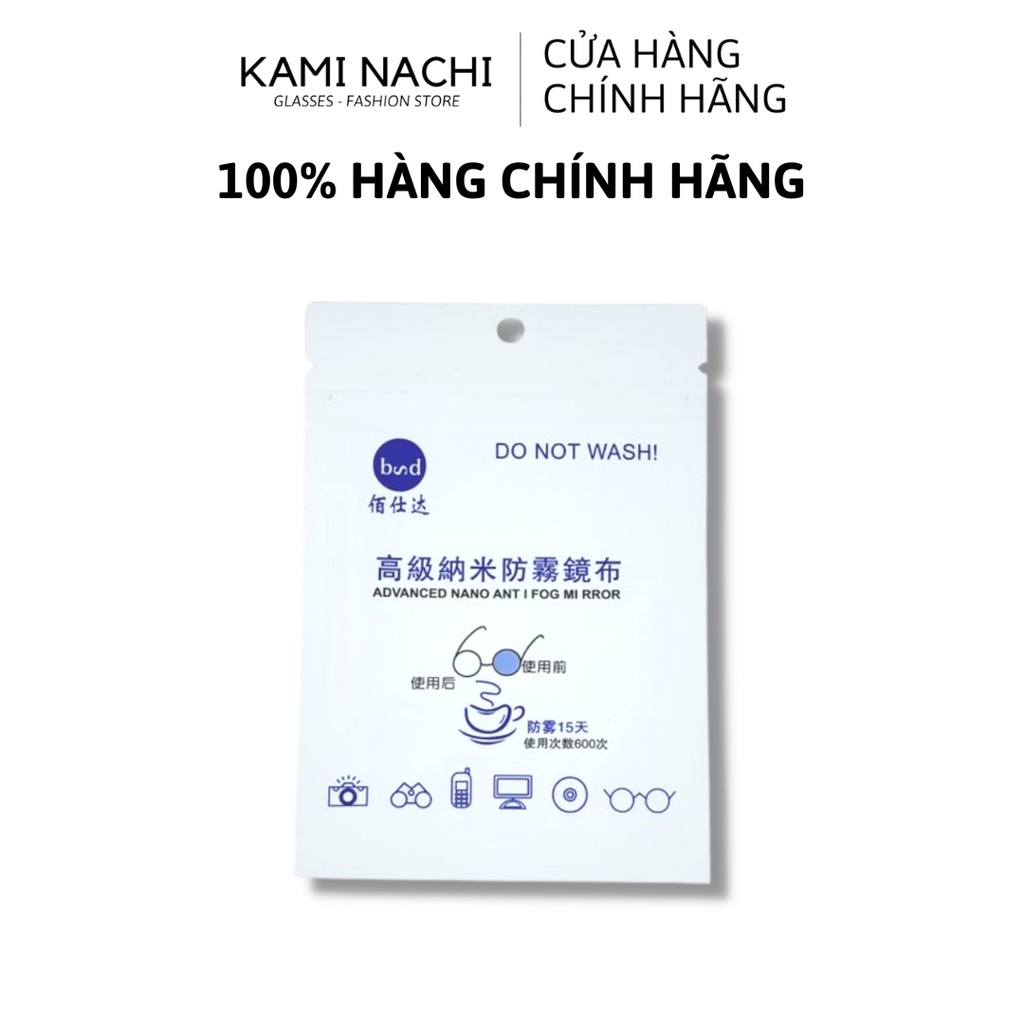 Khăn nano lau kính chính hãng loại đặc biệt KAMI NACHI - Chống bám hơi nước, chống mờ sương cho kính