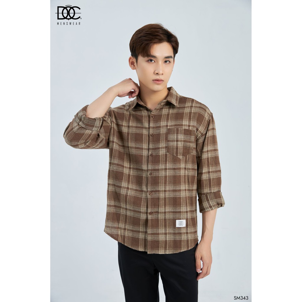 Áo Sơ Mi Hàn Quốc Dạ Flannel Kẻ Caro Trẻ Trung Lịch Sự ĐỘC MENSWEAR - SM343