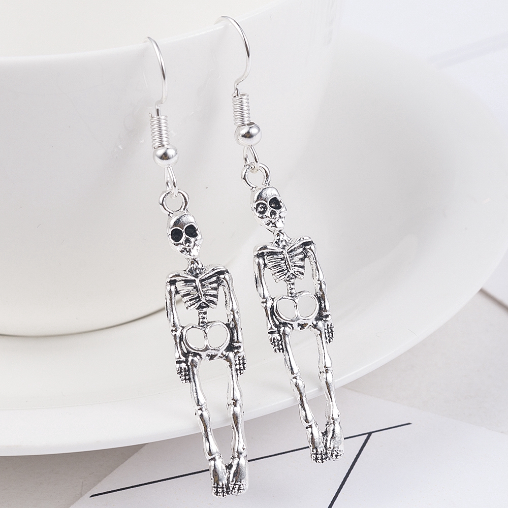 Halloween Vintage Skeleton Skull Dangle Earrings for Women Jewelry Party Gifts