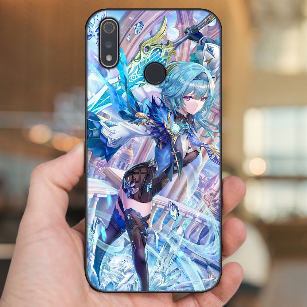 Ốp lưng Realme 3, 3 Pro viền đen in hình Eula Genshin Impact