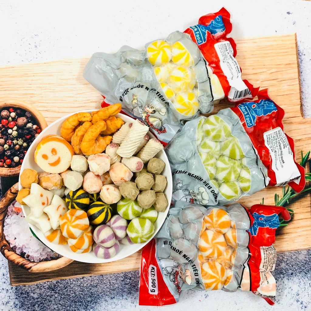 Bánh Bao PHUMARK Nhân Cá Hồi/Cá Nhím Biển/Mix 3 màu 500g