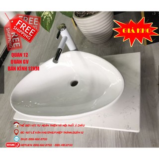 Chậu Lavabo giá rẻ tam giác đẹp màu trắng nano không vàng ố