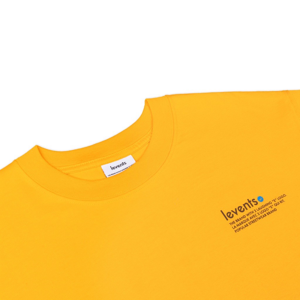 Áo Thun Local Brand Levents V2 Vàng Chữ Đen Unisex Nam Nữ Full Mạc