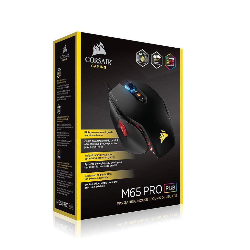 Chuột chuyên game Corsair M65 RGB Pro 12,000 DPI - Hàng nhập khẩu USA