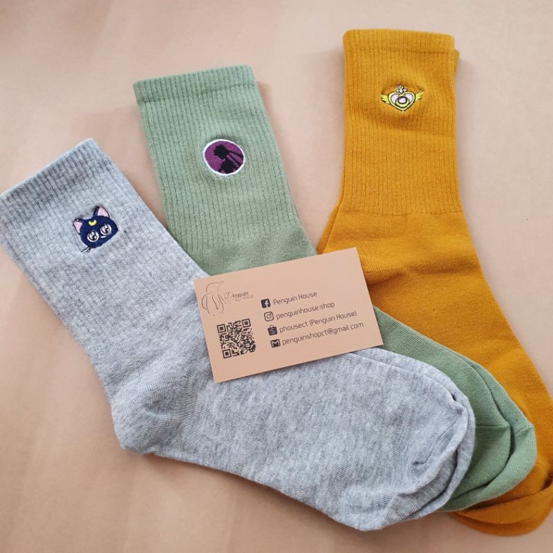 Vớ Tất Cổ Cao Thêu Hình Sailor Moon - Penguin House