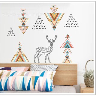 Decal Dán Tường Hươu Thổ Cẩm