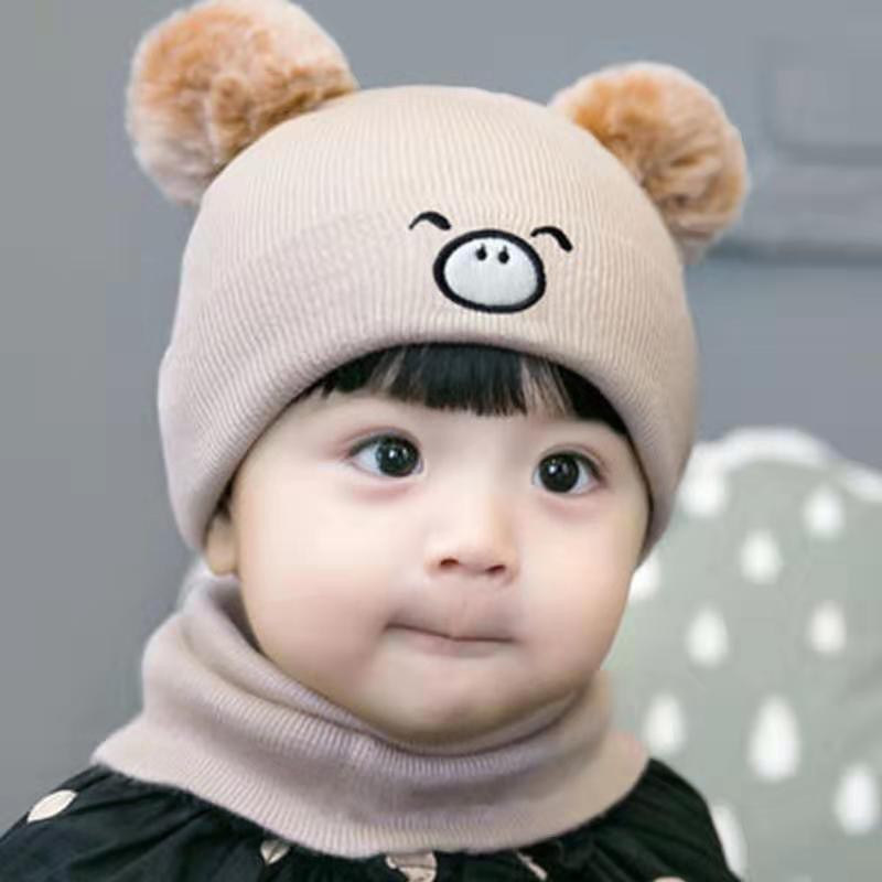 MŨ LEN KÈM KHĂN CỔ CHO BÉ - LUCY259