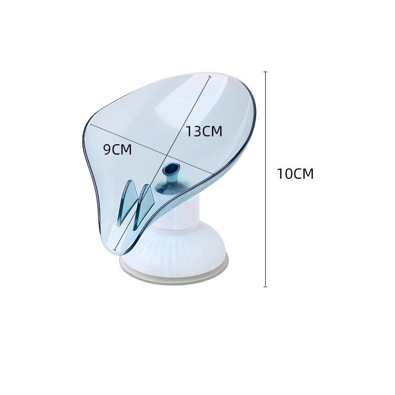 Hộp Đựng Xà Phòng Hai Tầng Hình Chiếc Lá Có Giác Hút Gắn Tường Không Đục Lỗ Có Thể Xoay Được Cho Nhà Bếp Nhà Tắm