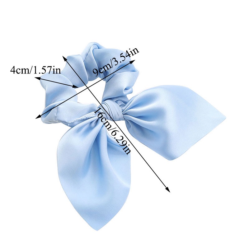 1 Băng Đô Tai Thỏ Bằng Satin chiffon Màu Trơn Co Giãn Dành Cho Nữ