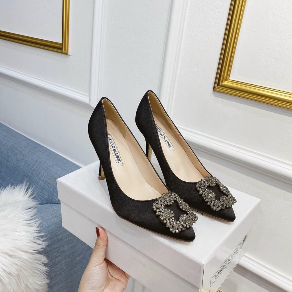 Giày cao gót Manolo 8cm hàng Quảng Châu fullbox túi giấy