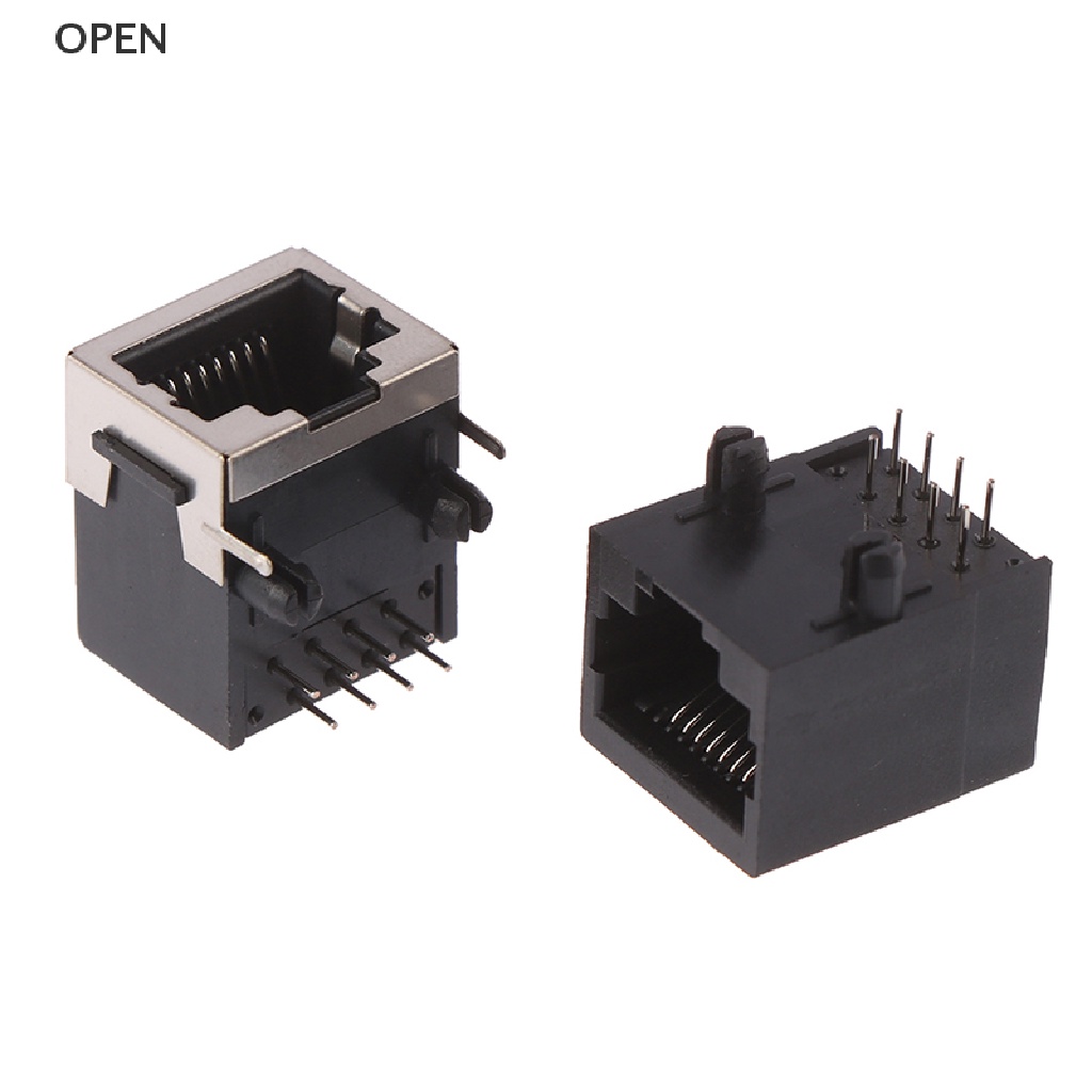 Bộ 10 Đầu Nối Dây Mạ Vàng RJ45 8 Pin PCB 8P8C my