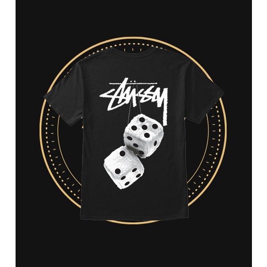 Áo thun Unisex Stüssy Xúc Xắc Màu Sắc Trắng