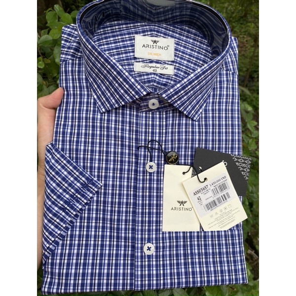 Áo sơ mi nam Aristino 100% cotton from rộng ASS056S7 tag1450k sale 65%
