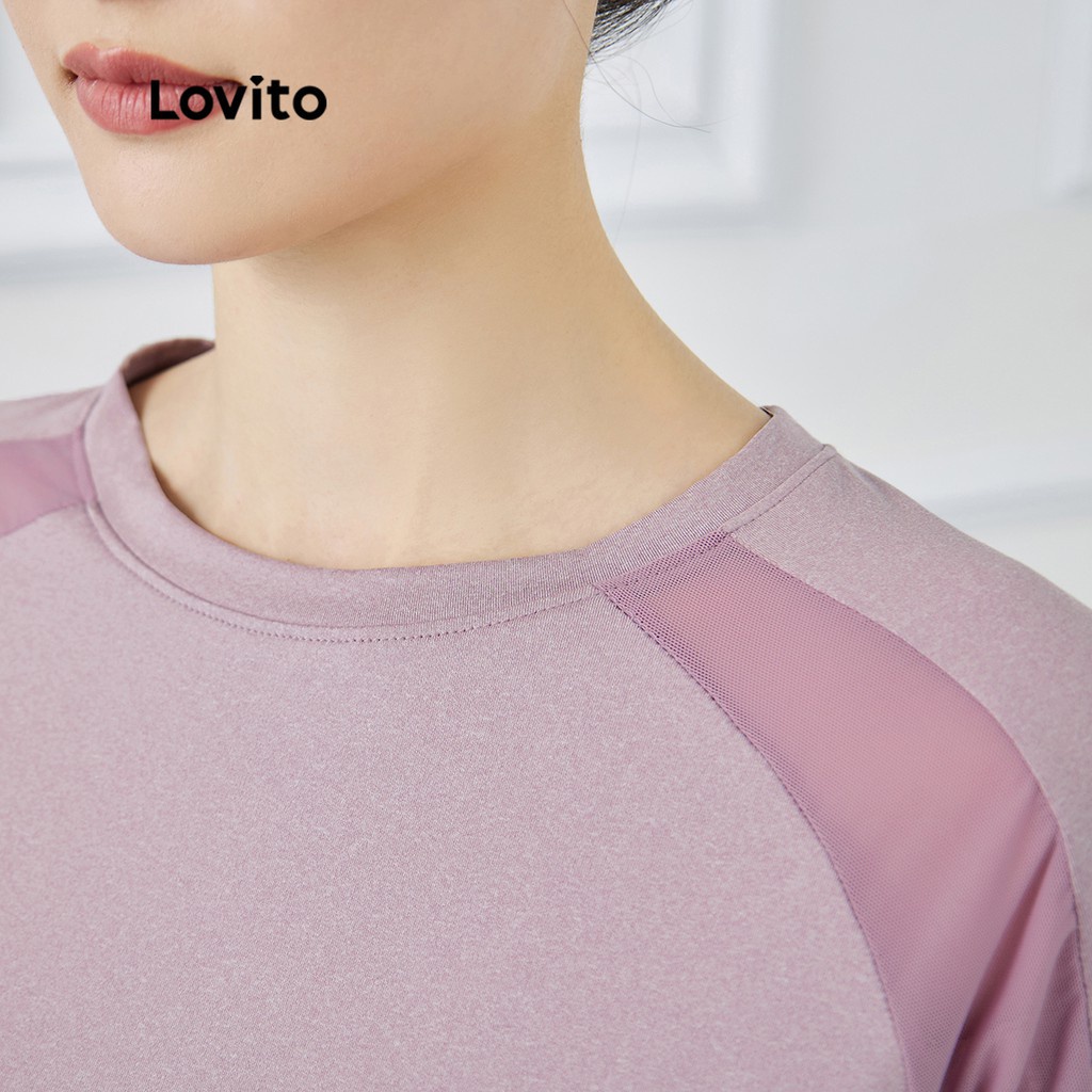 Bộ đồ thể thao Lovito ghép nối màu sắc lưới tương phản L15X209 (nhiều màu)