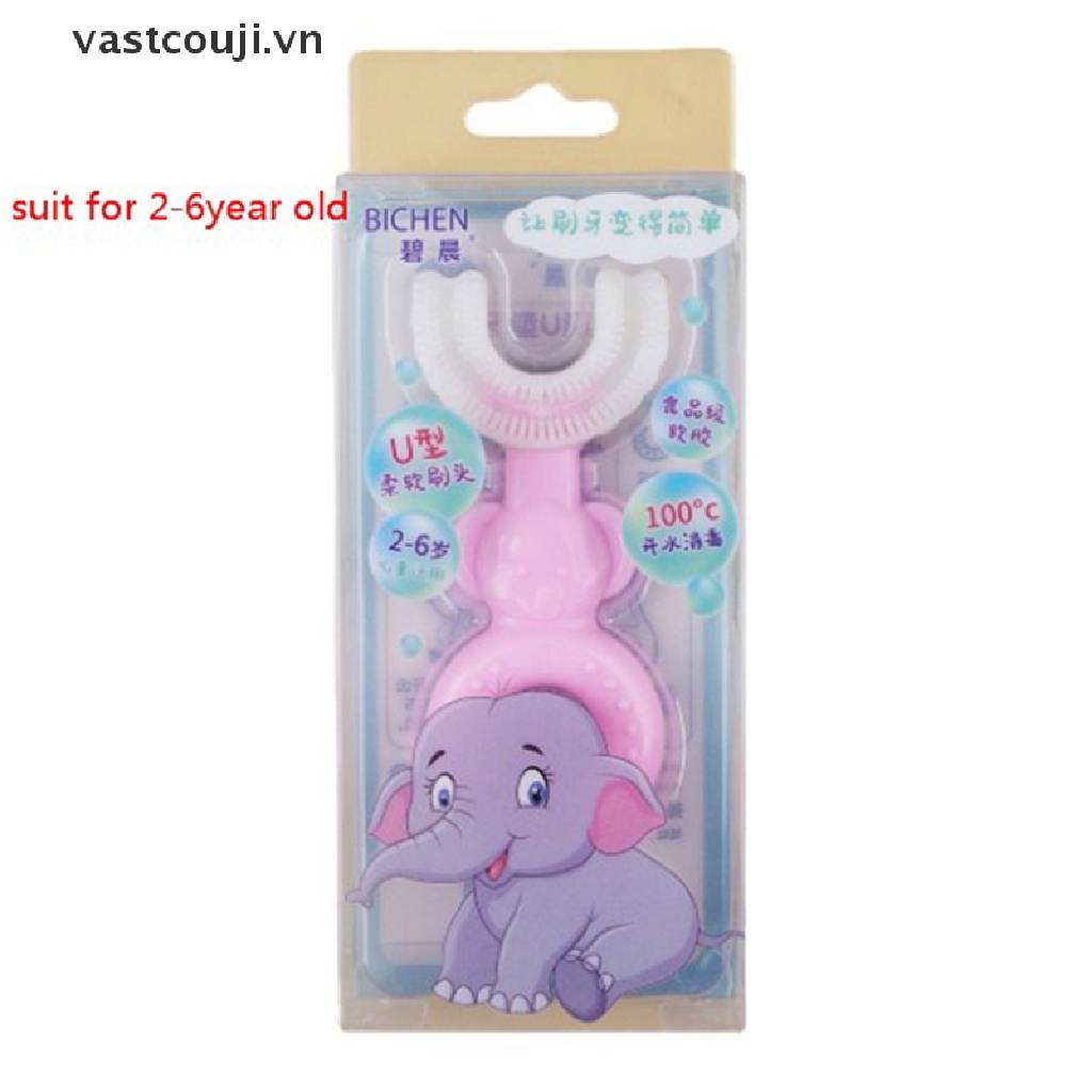 Bàn Chải Đánh Răng Silicone Xoay 360 Độ Hình Chữ U Cho Bé° Lau sạch mới