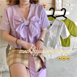 Áo nơ bản to mặc được 2 kiểu Quảng Châu
