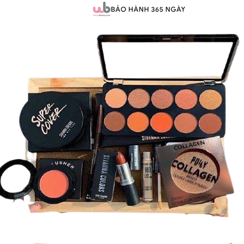 Combo 3 Bộ trang điểm [Chính hãng]  Sivanna Color gồm 07 Món Makeup Siêu xinh Tone Tây.Chất Phấn Siêu Mịn Màng,