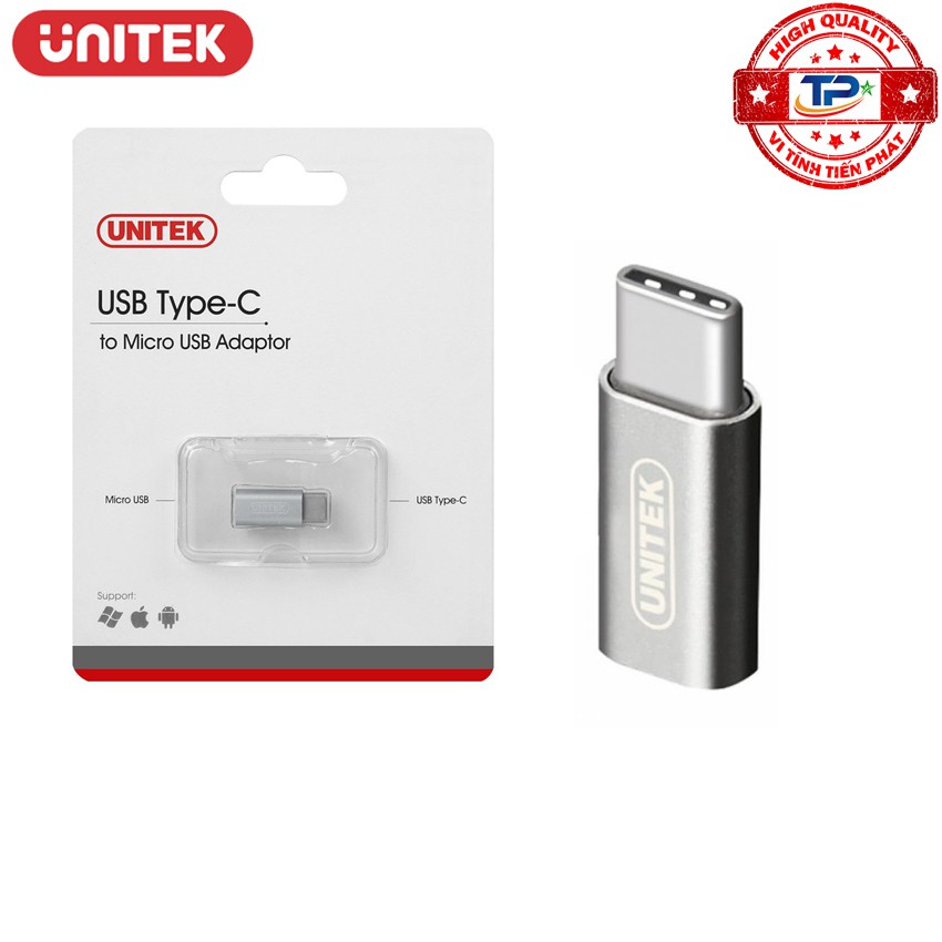 Đầu chuyển USB 3.1 USB Type-C Sang Micro USB Cái Unitek Y-A027AGY