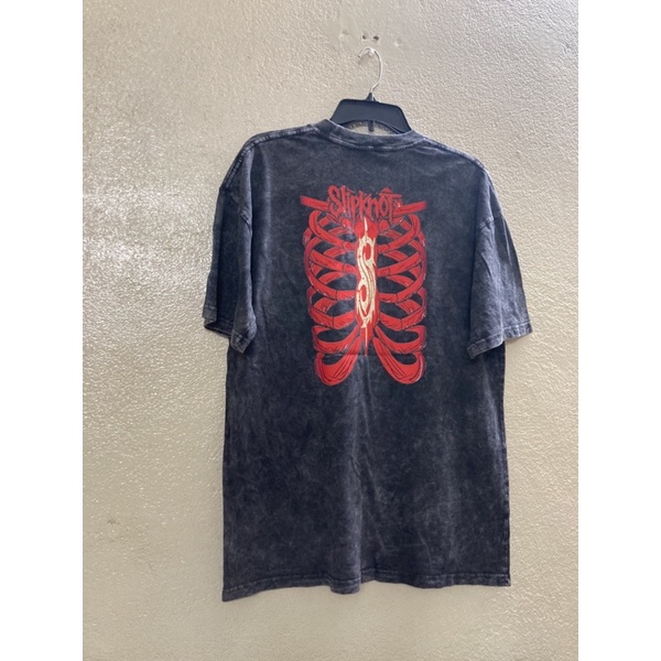 Tee wash màu đậm in slipknot