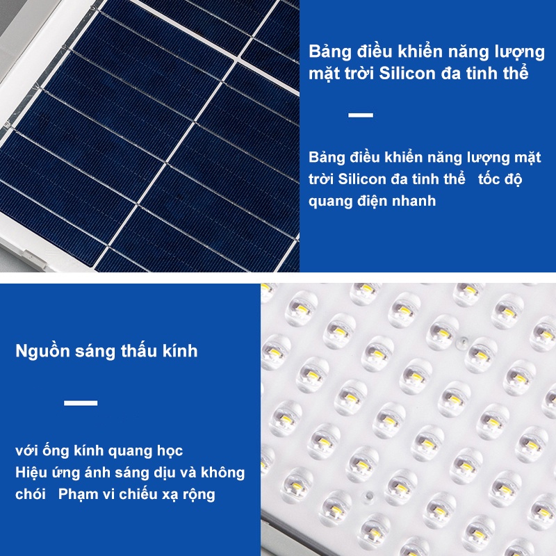 Đèn Năng Lượng Mặt Trời 3000W, Đèn Đường,Sân Vườn,Tấm pin siêu to hấp thụ nắng tối đa,IP67 Chống Nước