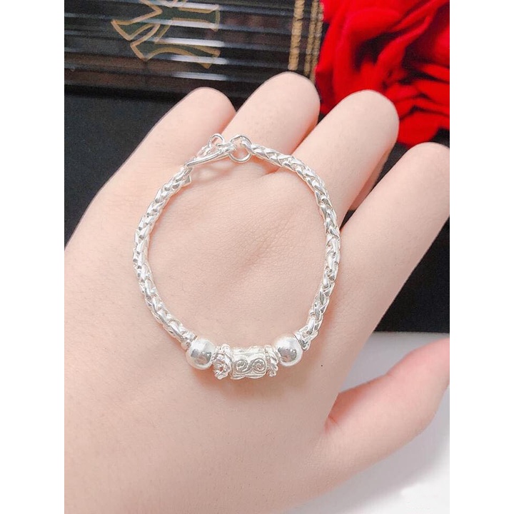 Vòng bạc trẻ em kiểu vẩy rồng dễ thương