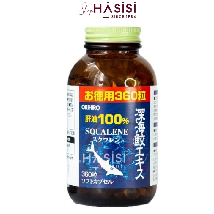 Viên Uống Dầu Gan Cá Mập ORIHIRO - 100% Squalene (360~390 Viên - 6 Viên/Ngày)