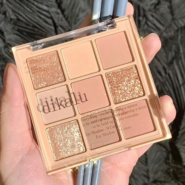 Bảng phấn mắt nội địa Trung 9 ô Dikalu Blooming Your Own Beauty, Bảng phấn mắt nhũ Dikalu 9 ô mềm mịn