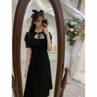 💓Đầm suông tiểu thư nơ cổ ulzzang