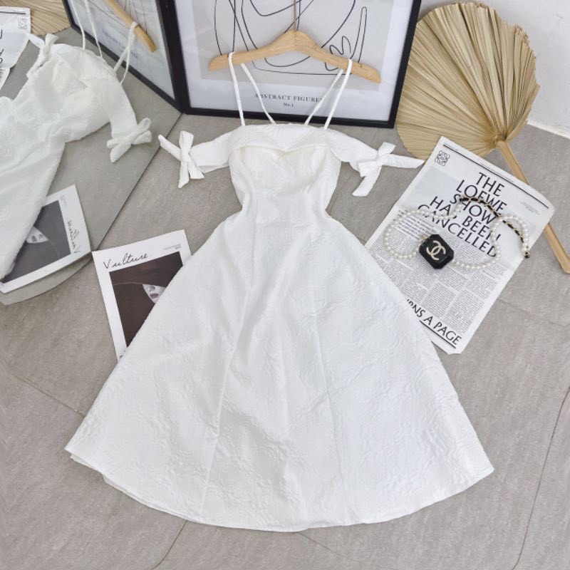 [ 𝐅𝐑𝐄𝐄 𝐒𝐇𝐈𝐏 ]•VÁY XỐP 2S NƠ VAI CHẤT VẢI GẤM SỐP CHẤT ĐẸP LẮM Ạ