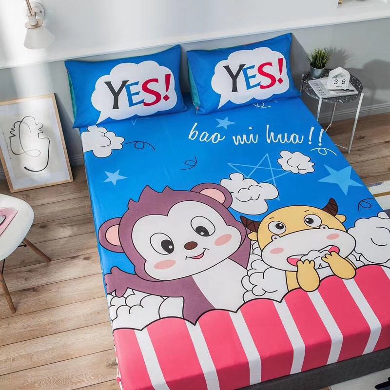 [Free ship-Xả hàng]Bộ ga gối cotton 100% 3D hoạt hình-mẫu hổ cute