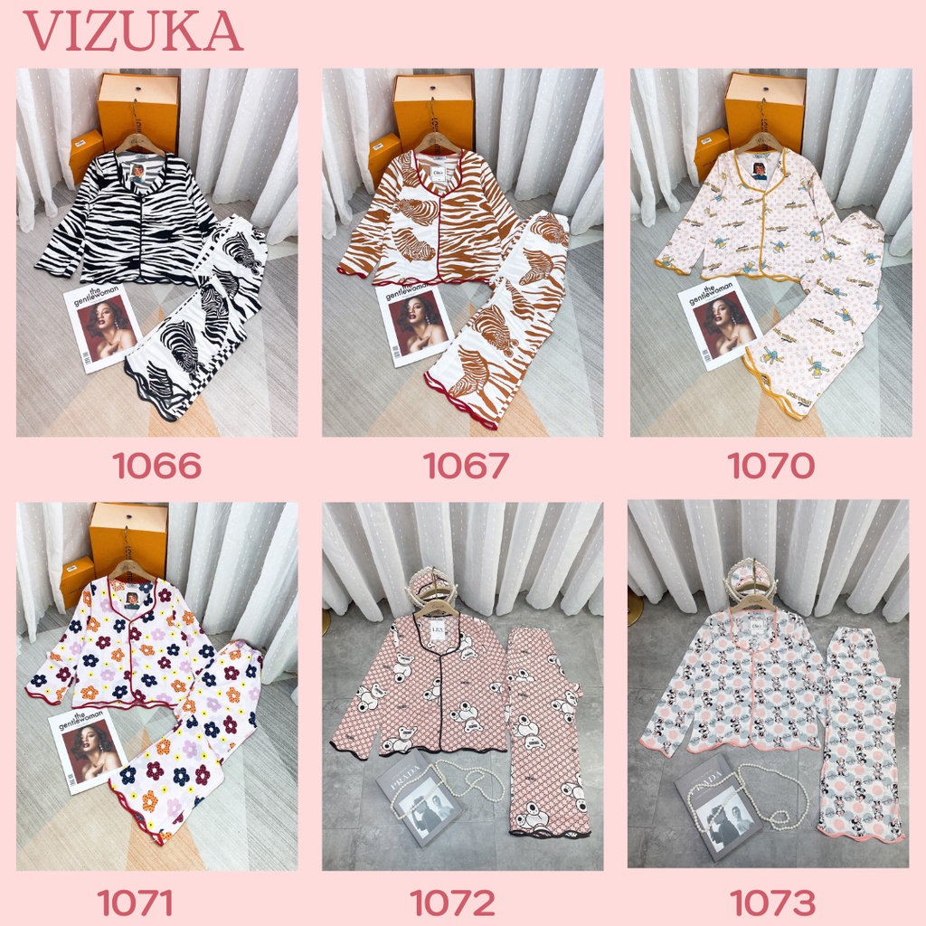 Đồ bộ nữ pijama lụa mango cao cấp tay dài quần dài VIZUKA