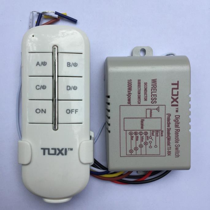 Công tắc điều khiển từ xa rf kèm remote sóng RF 315mhz 1 2 3 4 kênh xuyên tường TuoXim